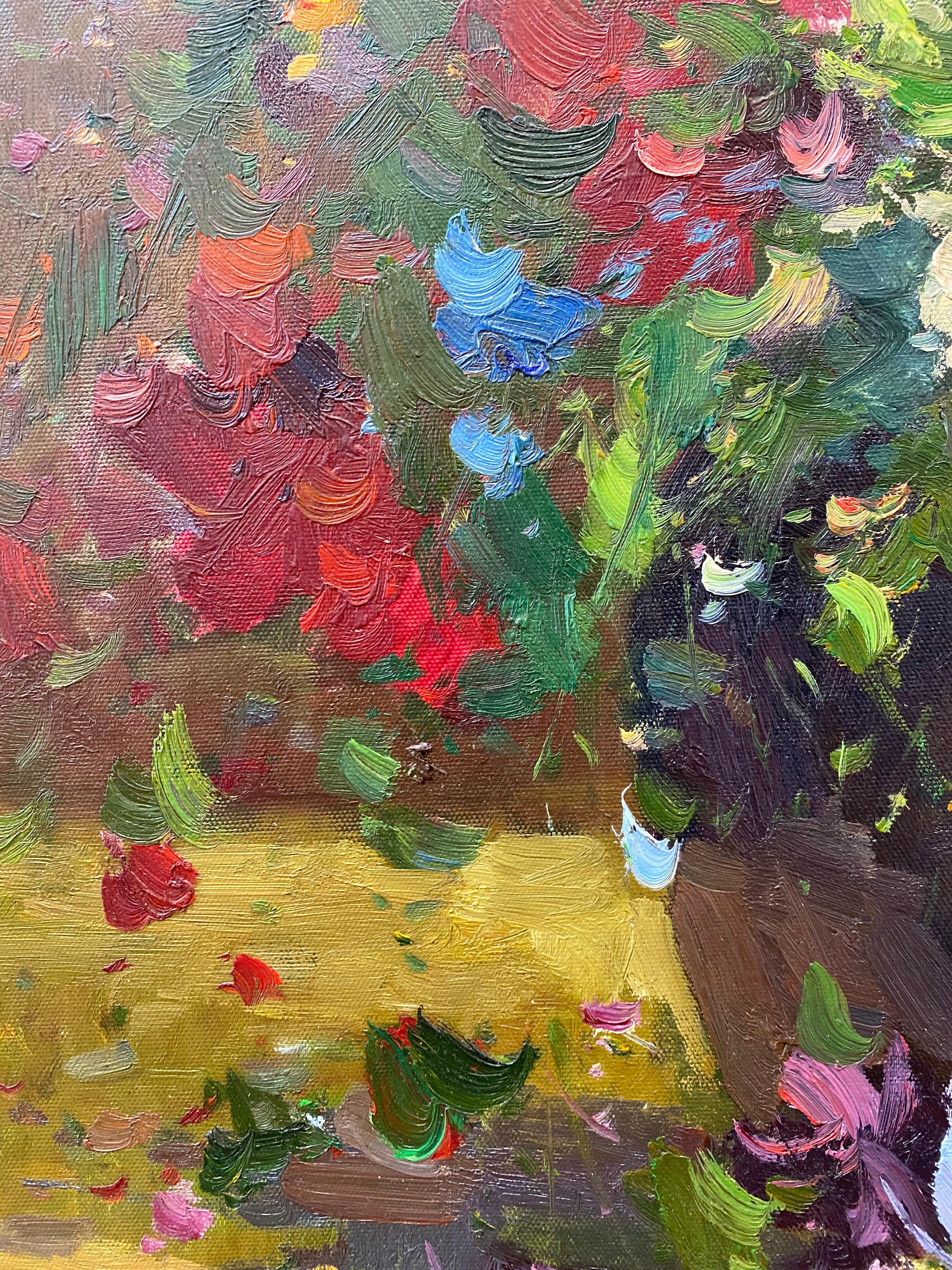Contemporary Floral Still Life Oil Painting 21st Century For Sale 2