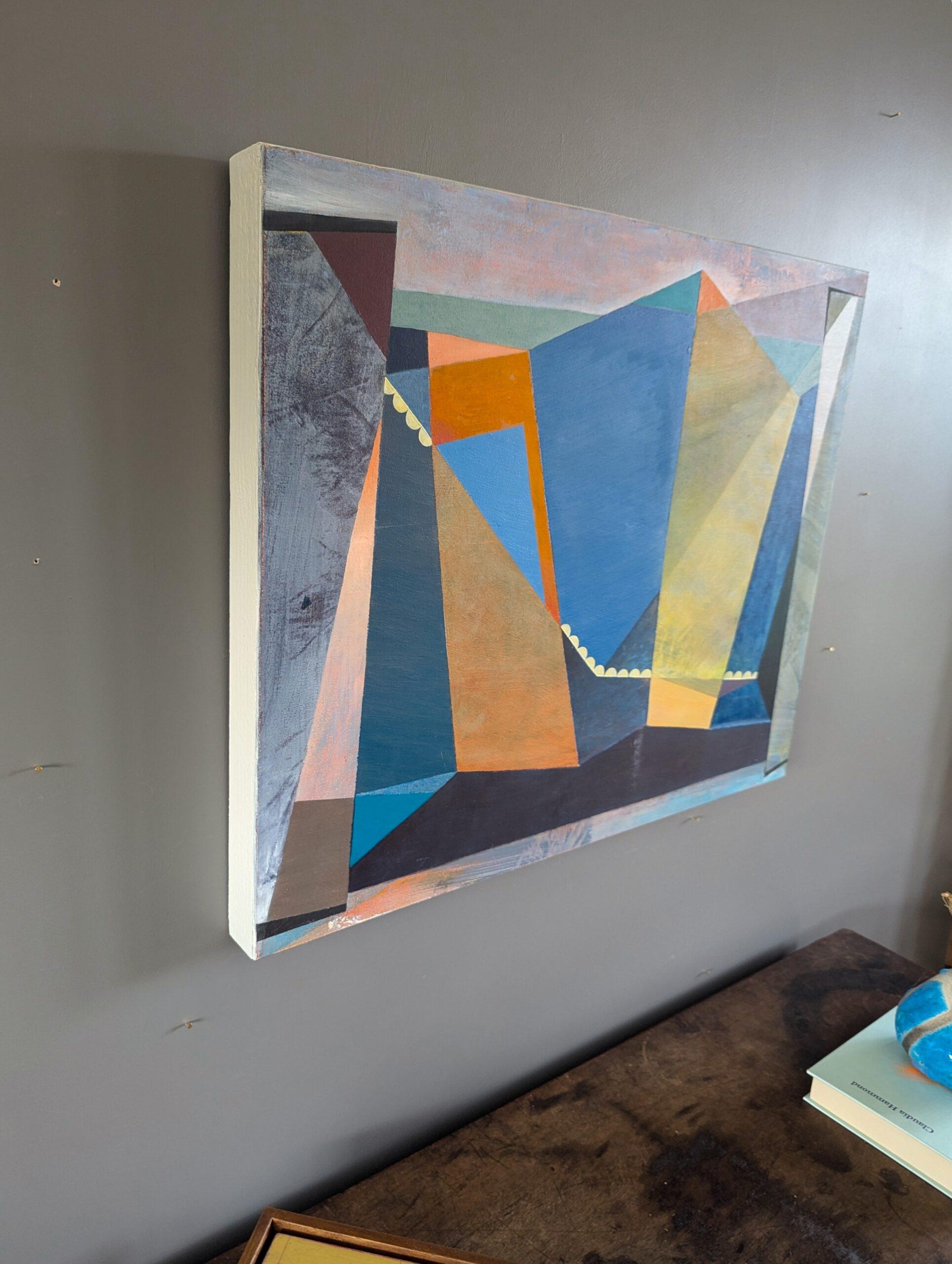 Contemporary Geometric Abstract Oil Painting - Überreste der Zivilisation im Angebot 1