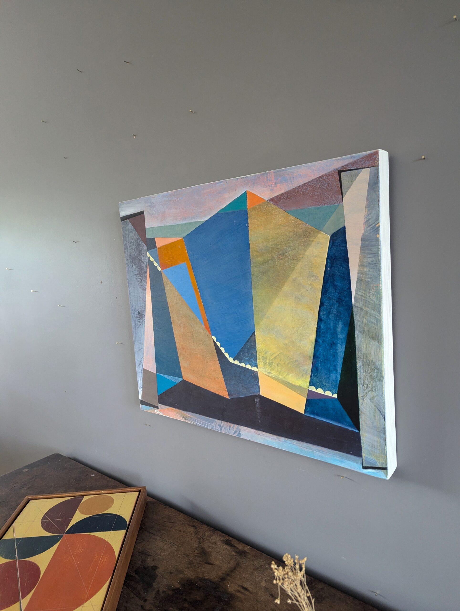 Contemporary Geometric Abstract Oil Painting - Überreste der Zivilisation im Angebot 2