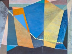 Pittura a olio astratta geometrica contemporanea - Resti di civiltà