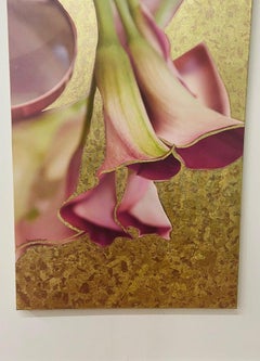 Contemporary Mixed-Media "Pink Calla" Signed and Dated by Artist