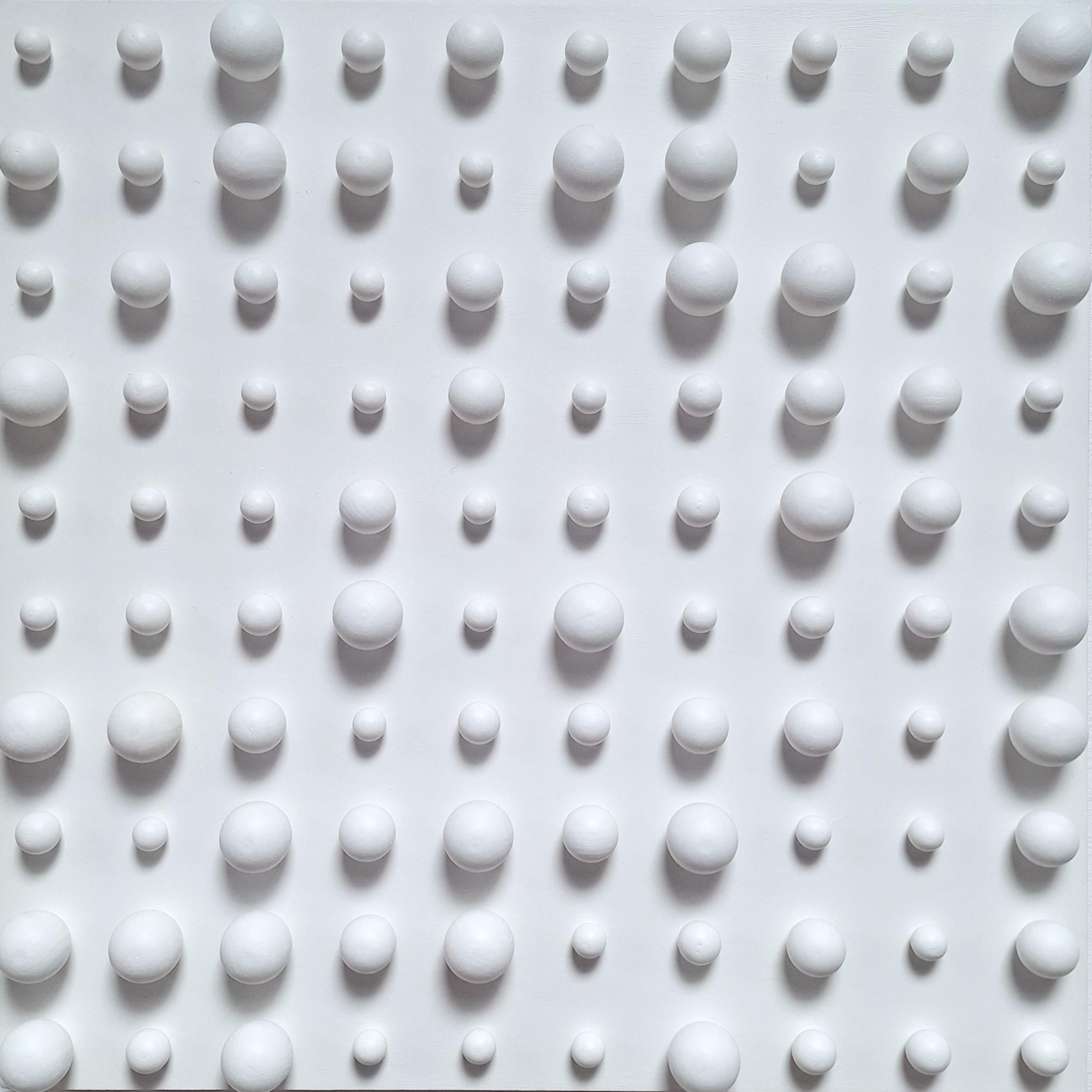 Unknown Abstract Sculpture - Contemporary modern white wall sculpture painting relief Tabula Alba I