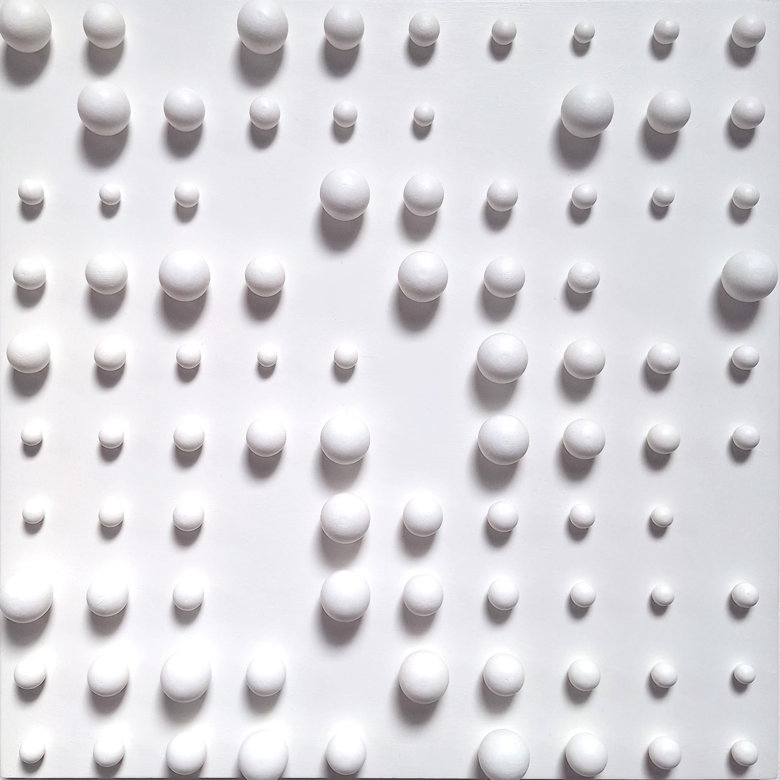 Unknown Abstract Painting - Contemporary modern white wall sculpture painting relief Tabula Alba II