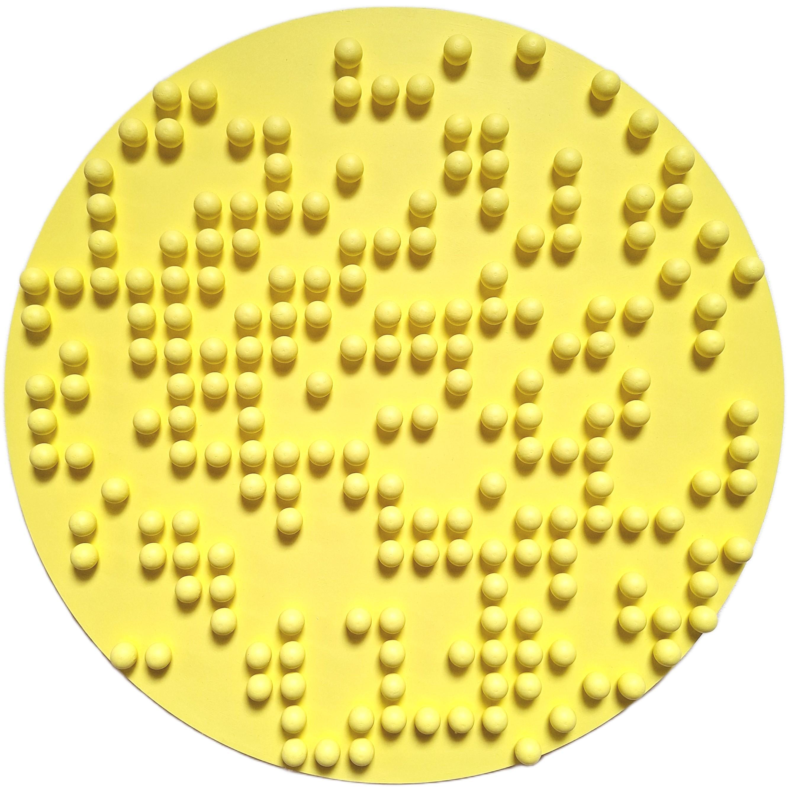 Unknown Abstract Sculpture - Contemporary modern yellow wall sculpture painting relief Yellow F191