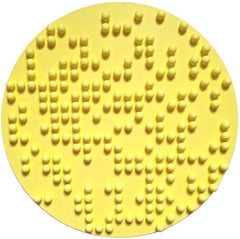 Contemporary modern yellow wall sculpture painting relief Yellow F191