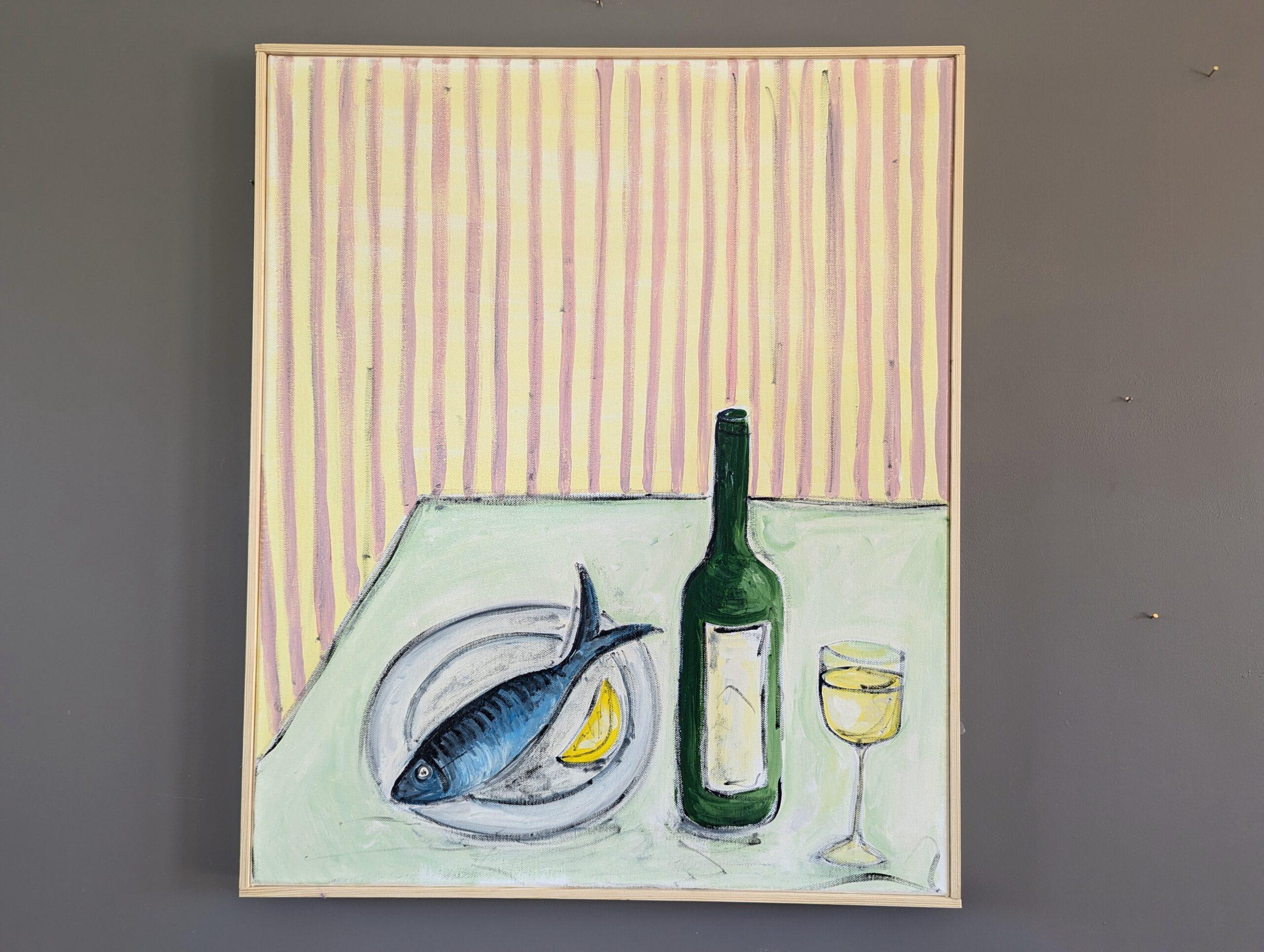 Pintura acrílica de bodegones de estilo modernista contemporáneo - El almuerzo está servido - Painting de Unknown