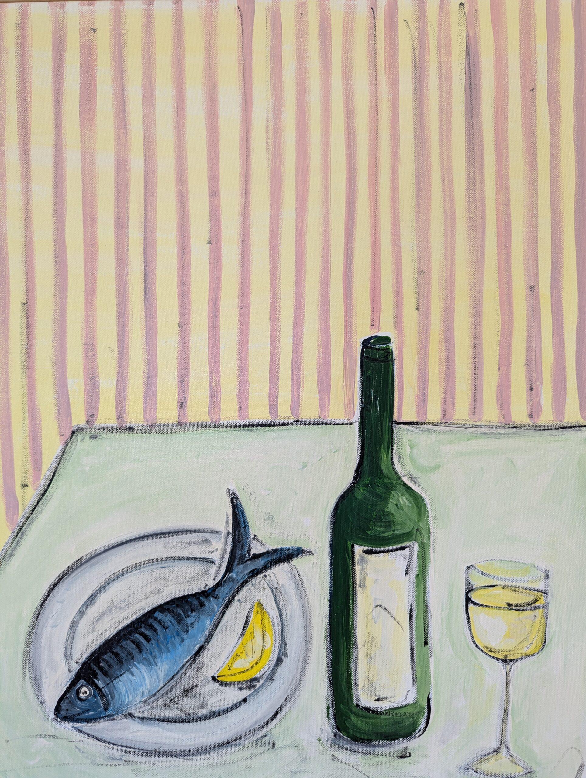 Pintura acrílica de bodegones de estilo modernista contemporáneo - El almuerzo está servido 4