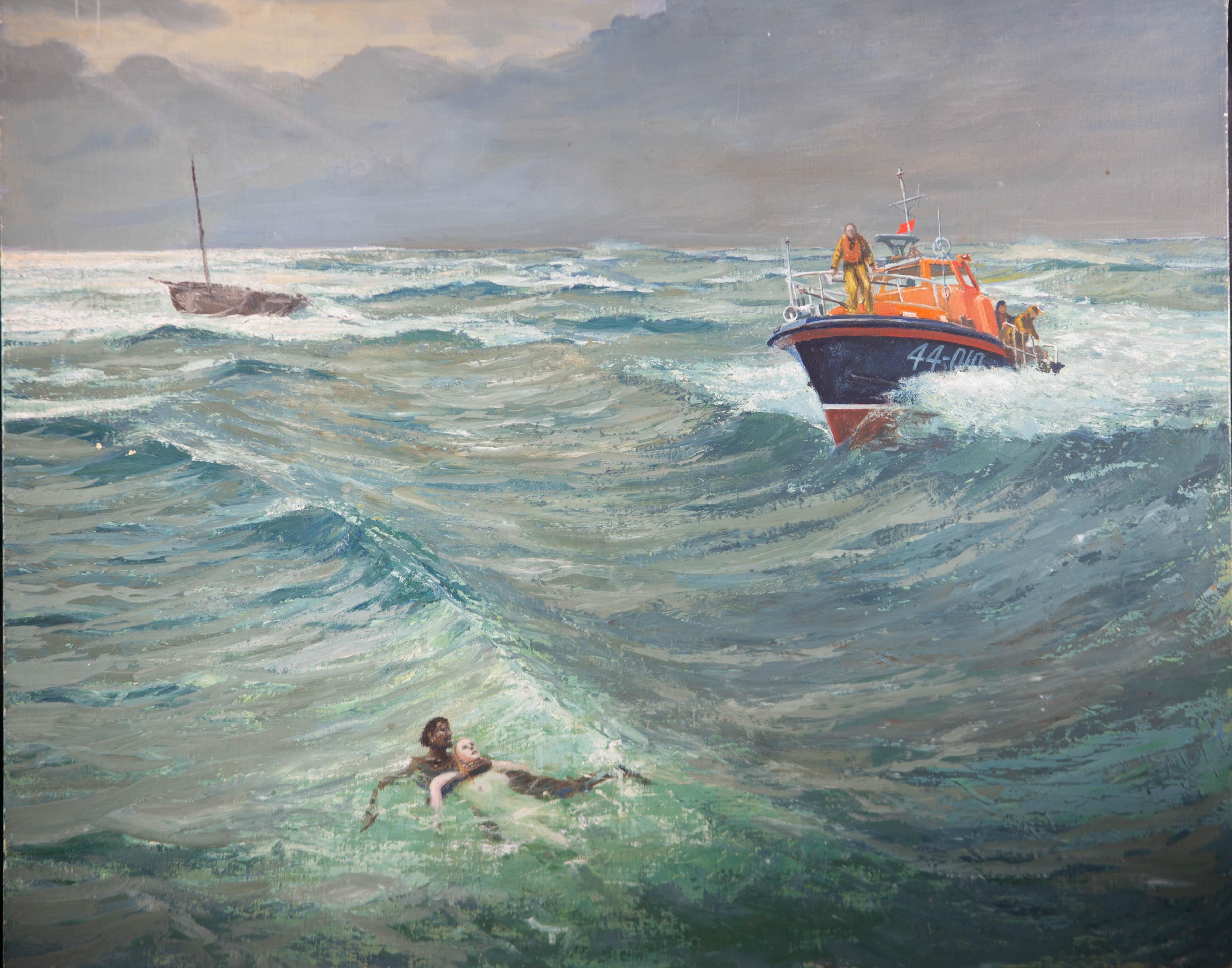 Contemporary Oil - A Dramatic Rescue - Painting by Unknown
