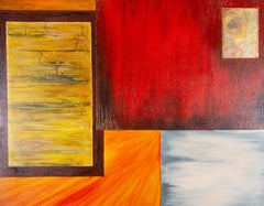 Contemporary Oil - Abstract Composition with Rectangles