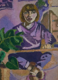 Contemporary Oil - At Home In Purple
