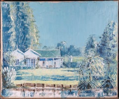 Contemporary Oil - Blue Summer Lake House