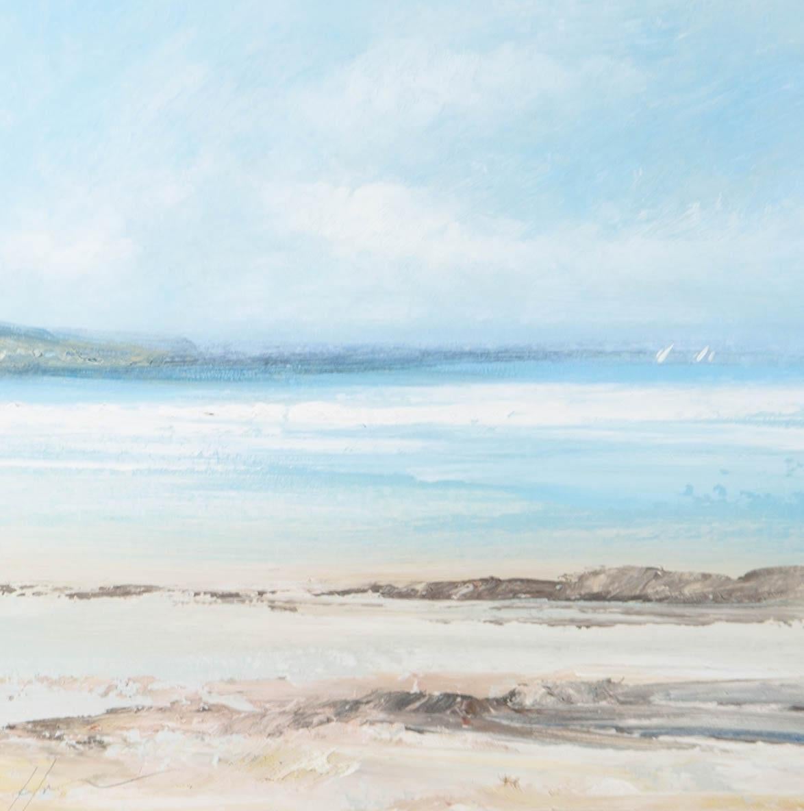 Contemporary Oil - Bright Beach View - Painting by Unknown