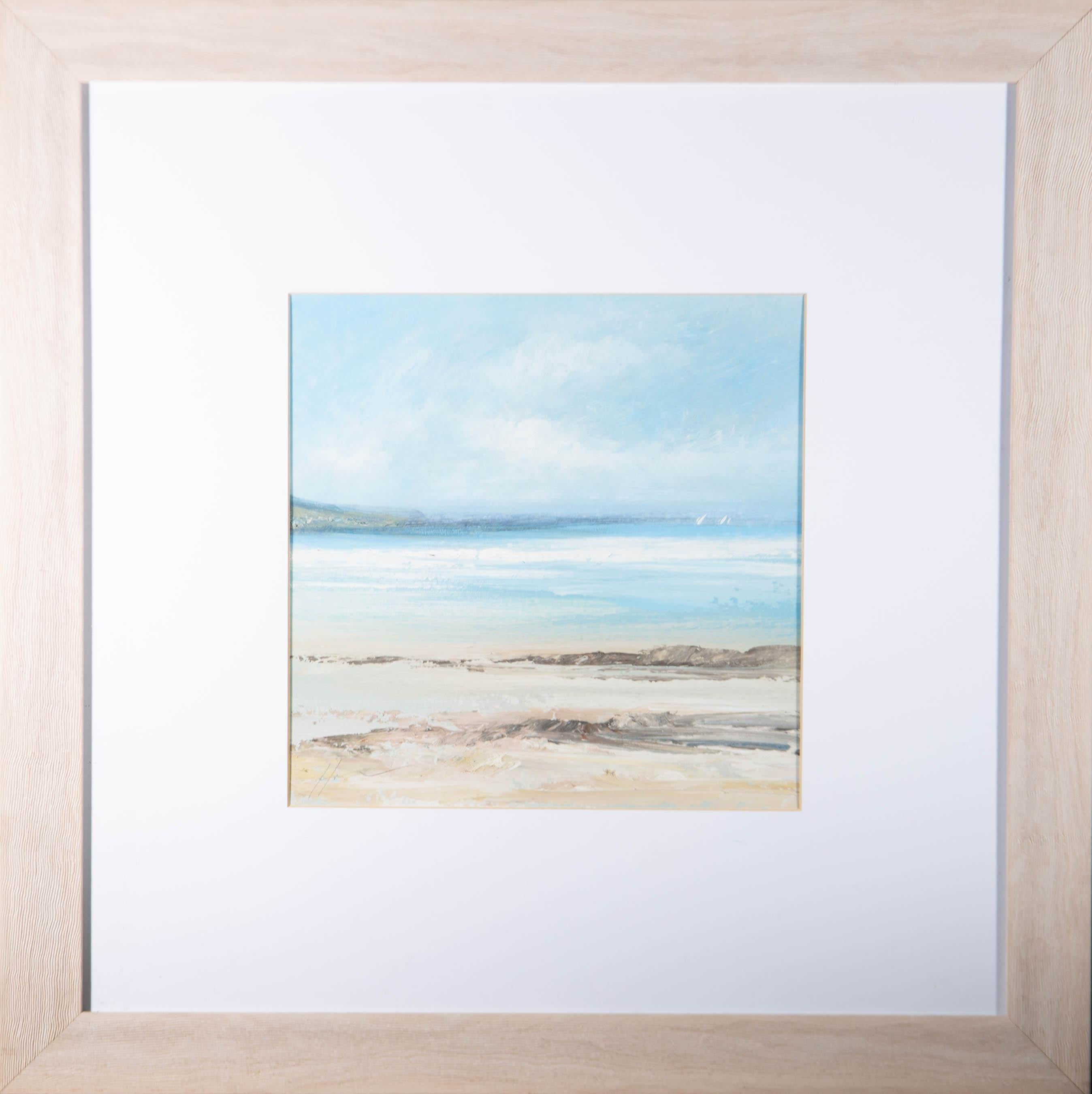 Figurative Painting di Unknown - Olio contemporaneo - Vista sulla spiaggia
