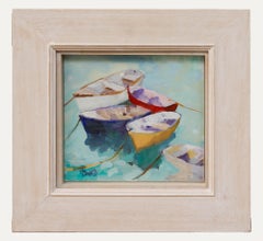 Contemporary Oil - Colourful Fishing Boats