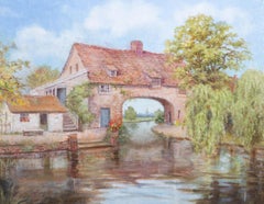 Contemporary Oil - Cottage on the Canal
