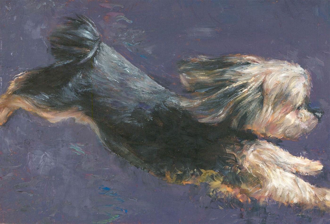 Animal Painting Unknown - Huile contemporaine - Chase Contemporary