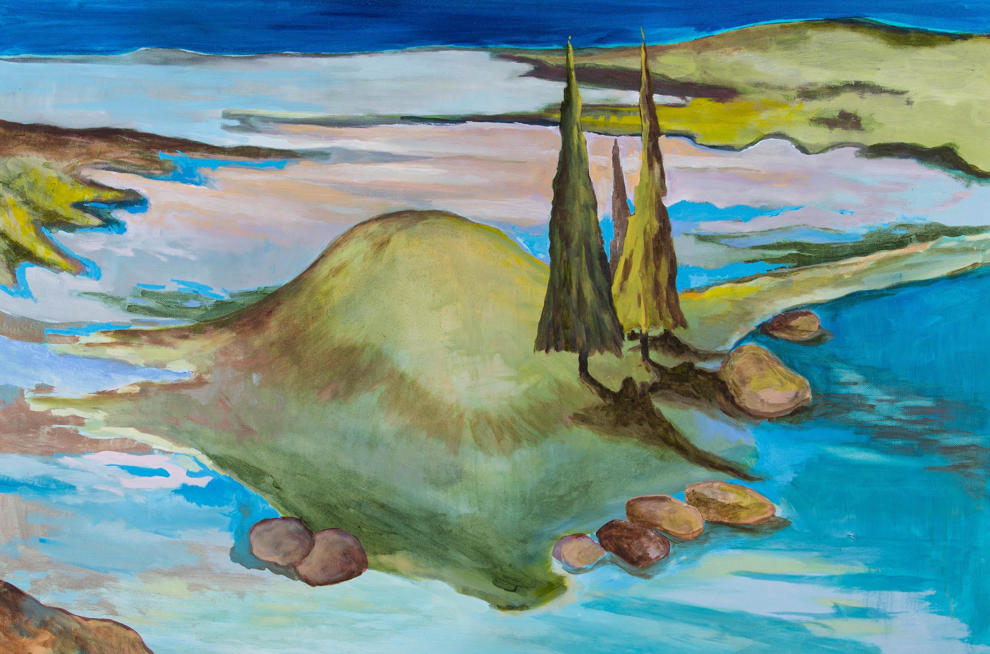 Huile contemporaine - Idyllic Isle - Painting de Unknown