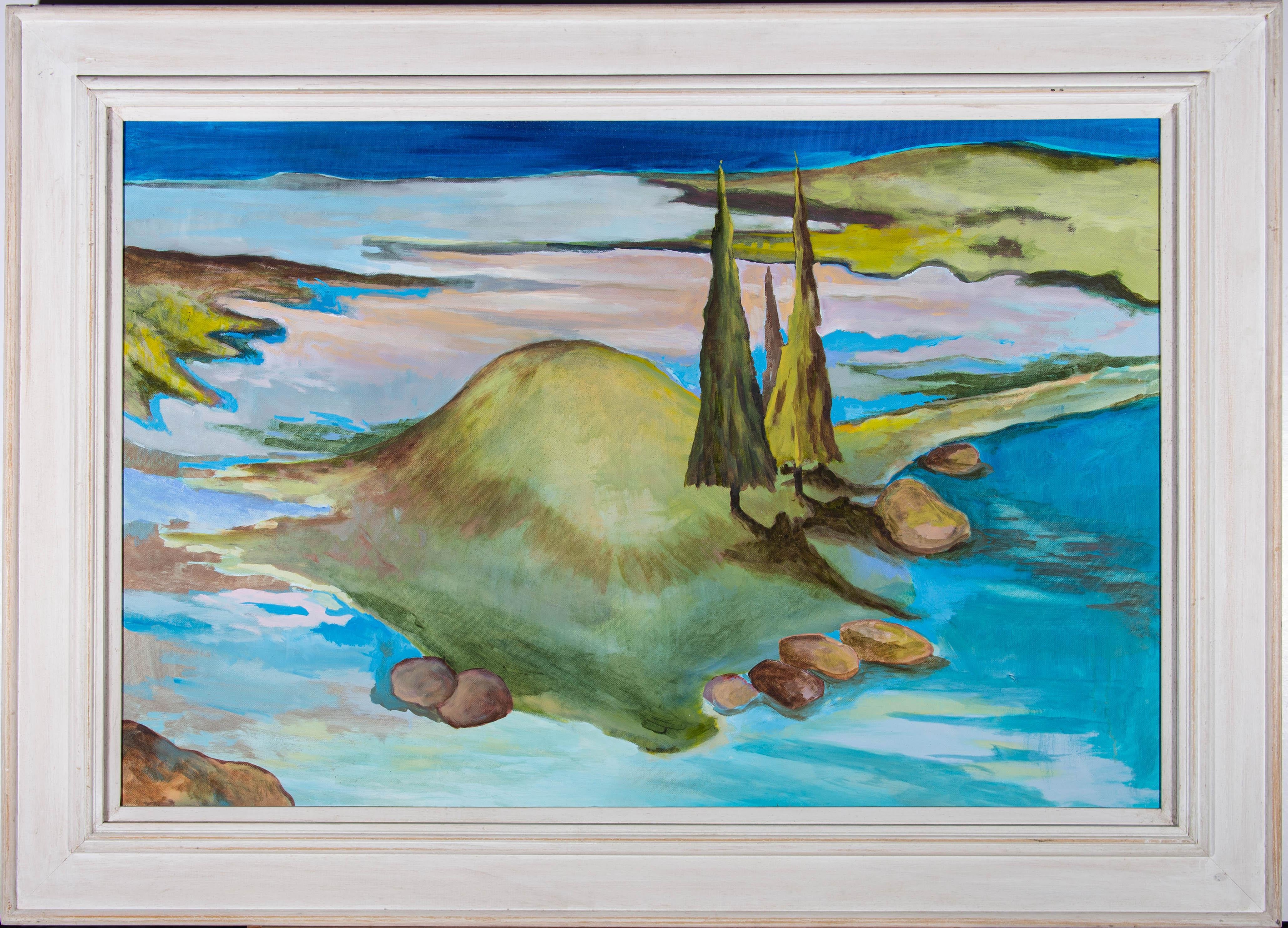Landscape Painting Unknown - Huile contemporaine - Idyllic Isle