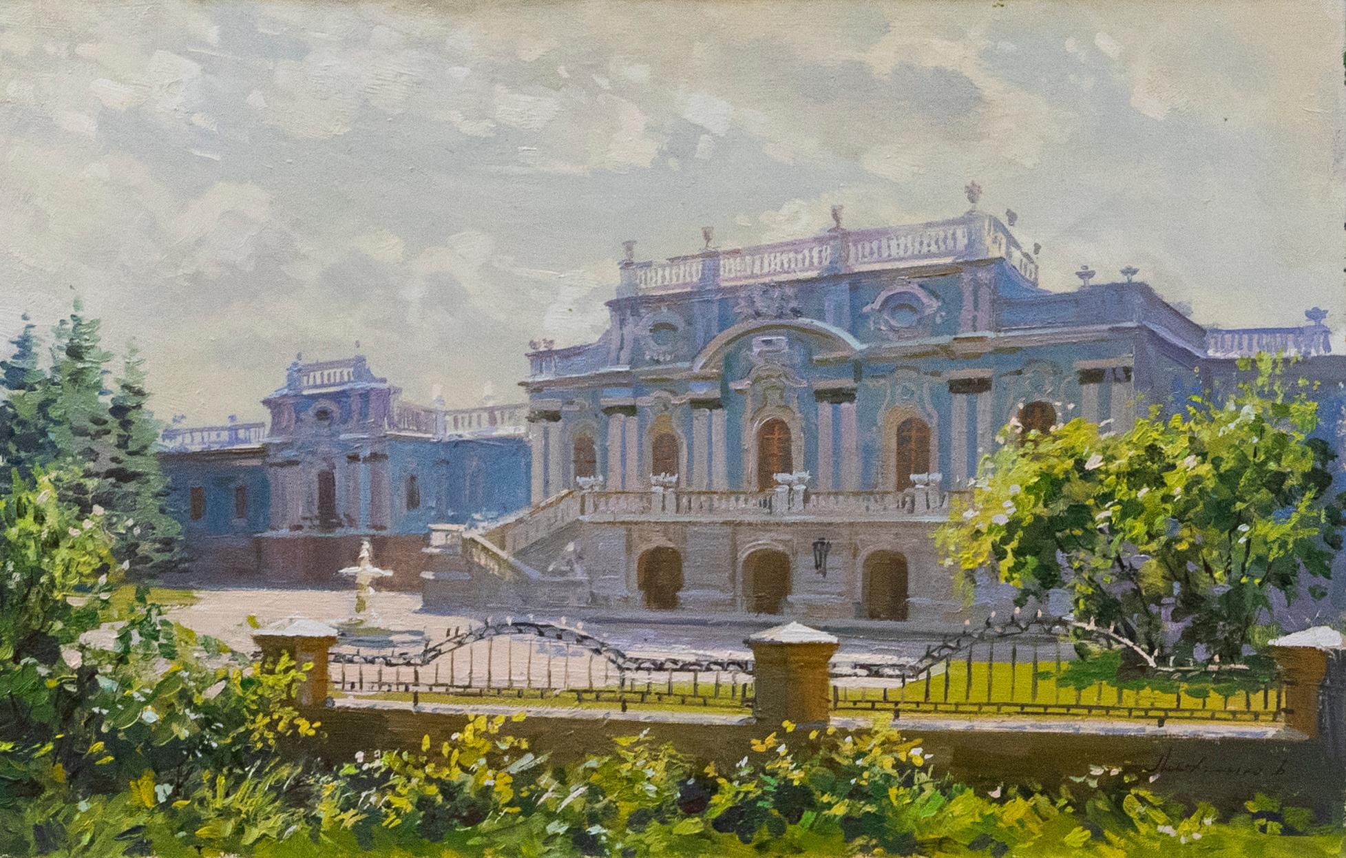 Unknown Landscape Painting – Zeitgenössisches Öl - Mariinsky-Palast