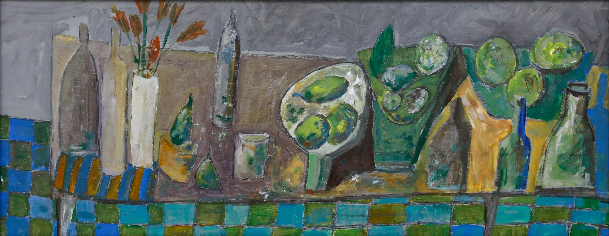 Contemporary Oil - Modernist Still Life - Painting by Unknown