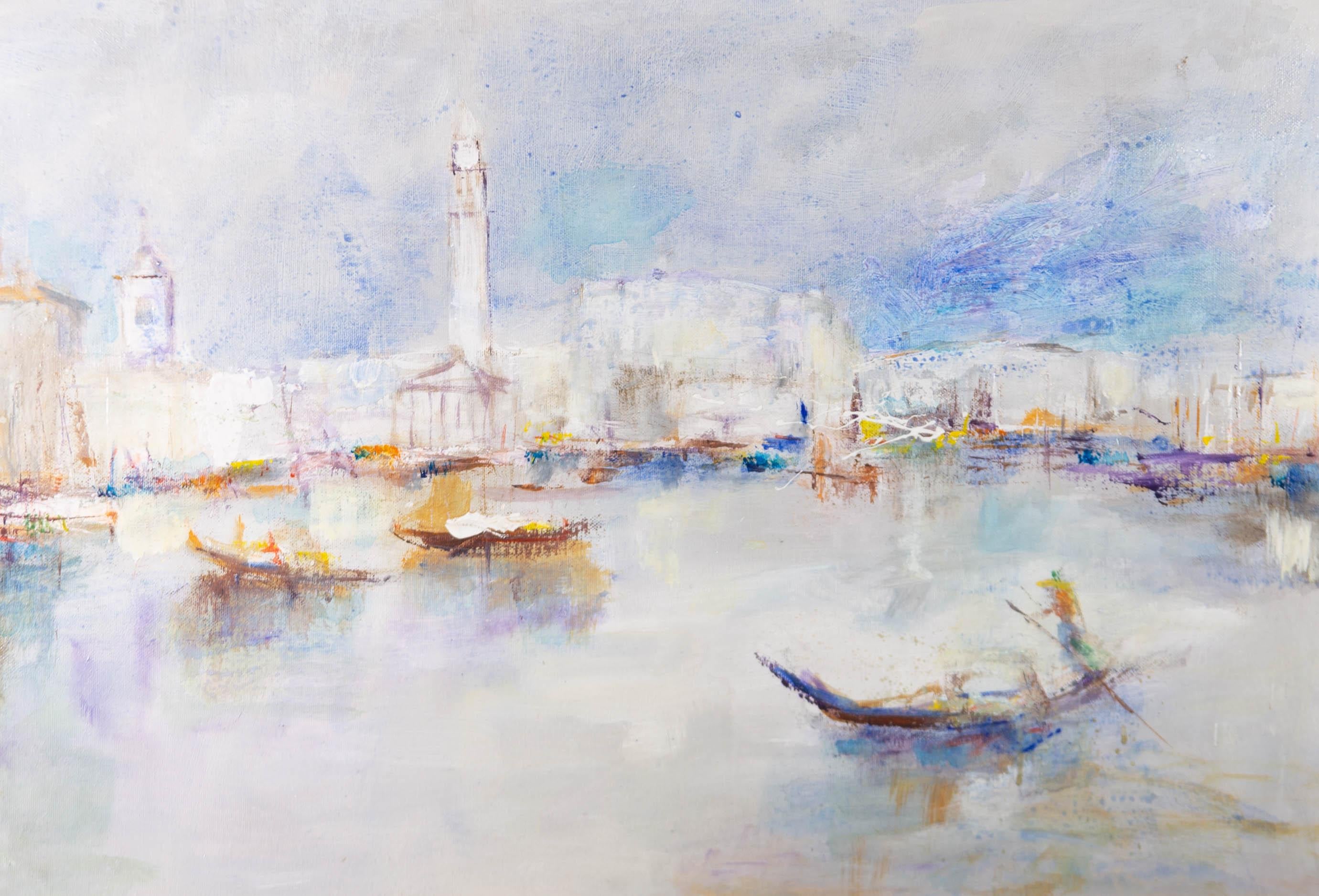 Contemporary Oil - Punta Della Dogana - Painting by Unknown