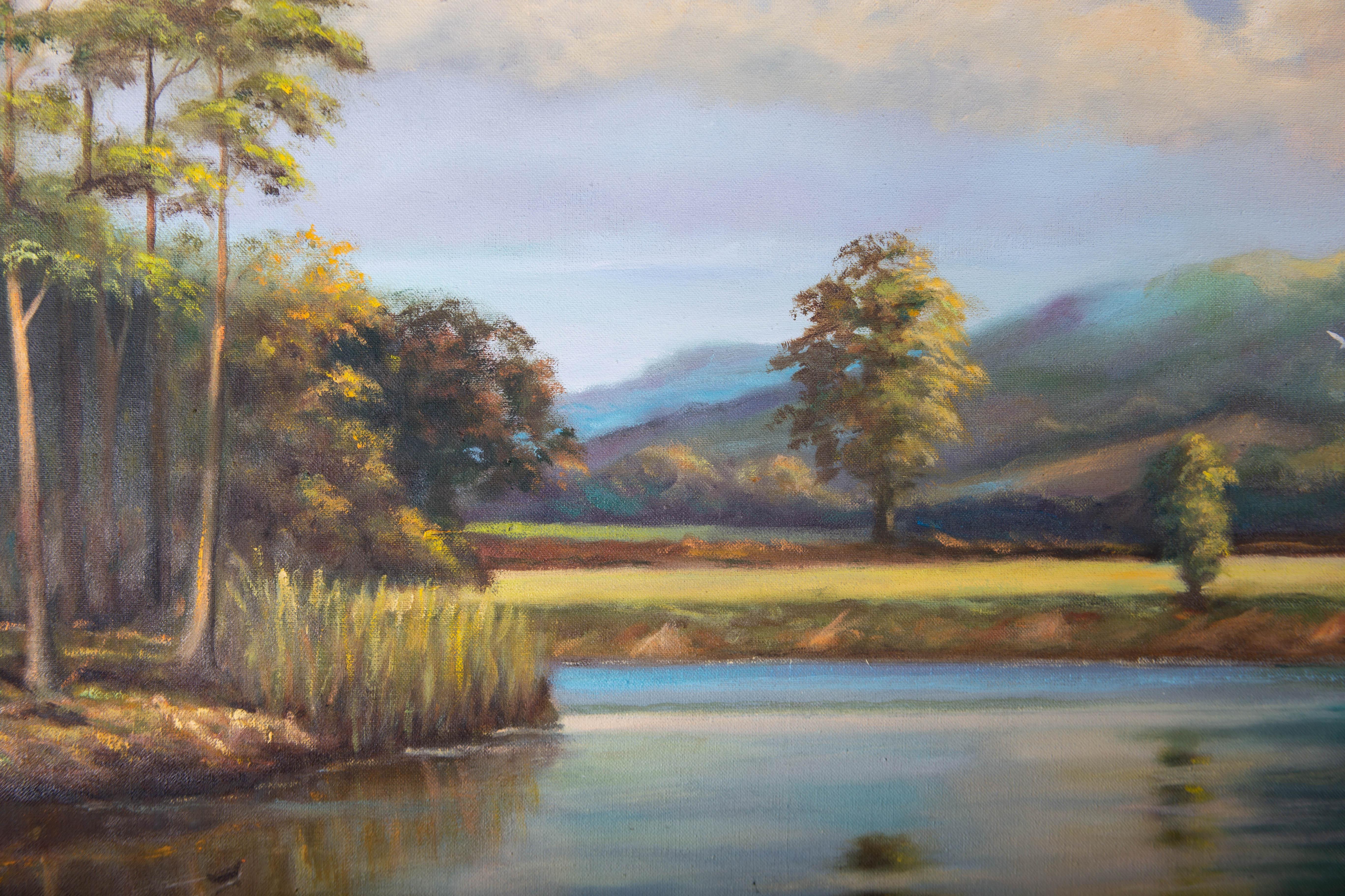 Contemporary Oil - Summer On The River For Sale 1