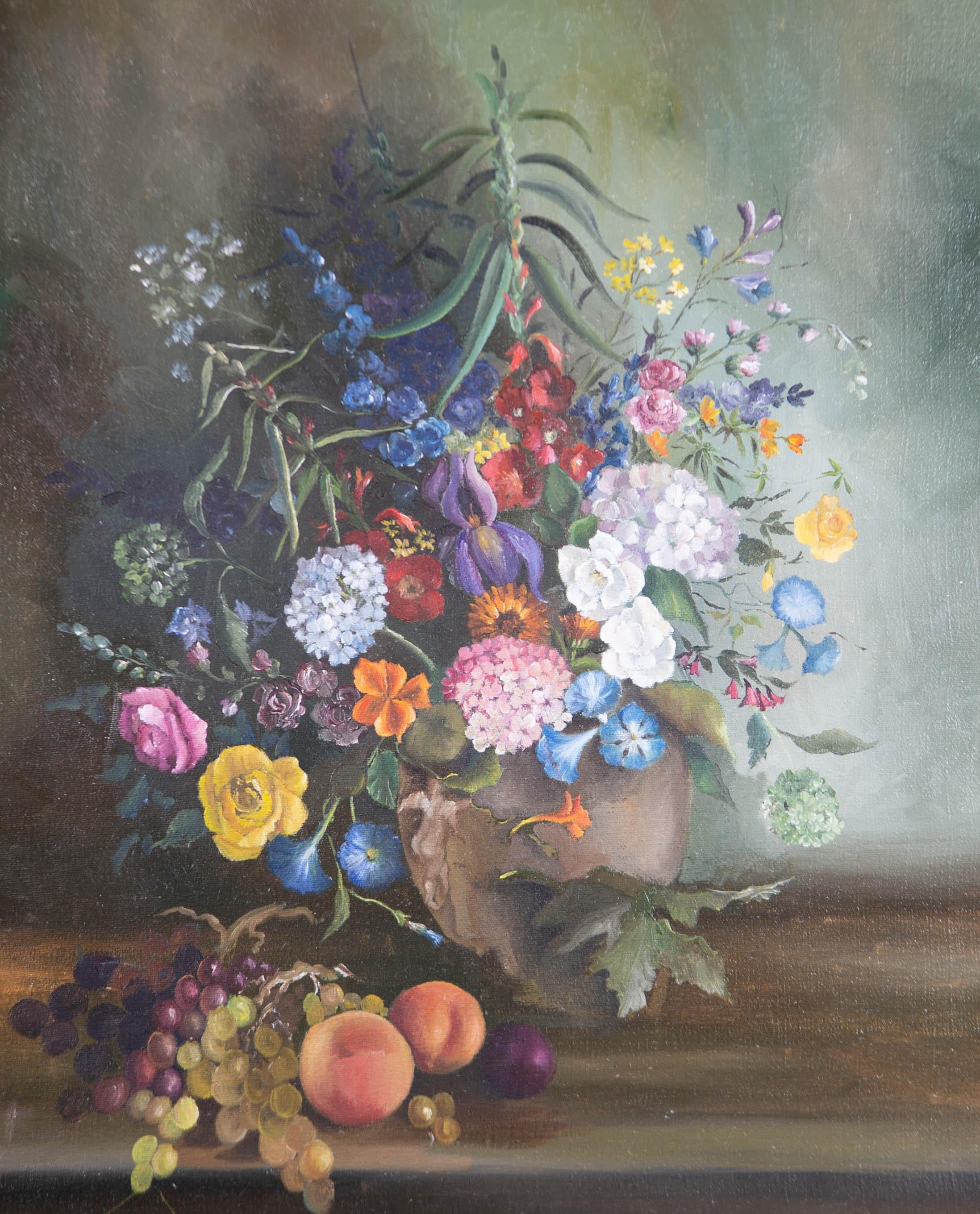 Unknown Still-Life Painting - Contemporary Oil - Summer Wildflowers