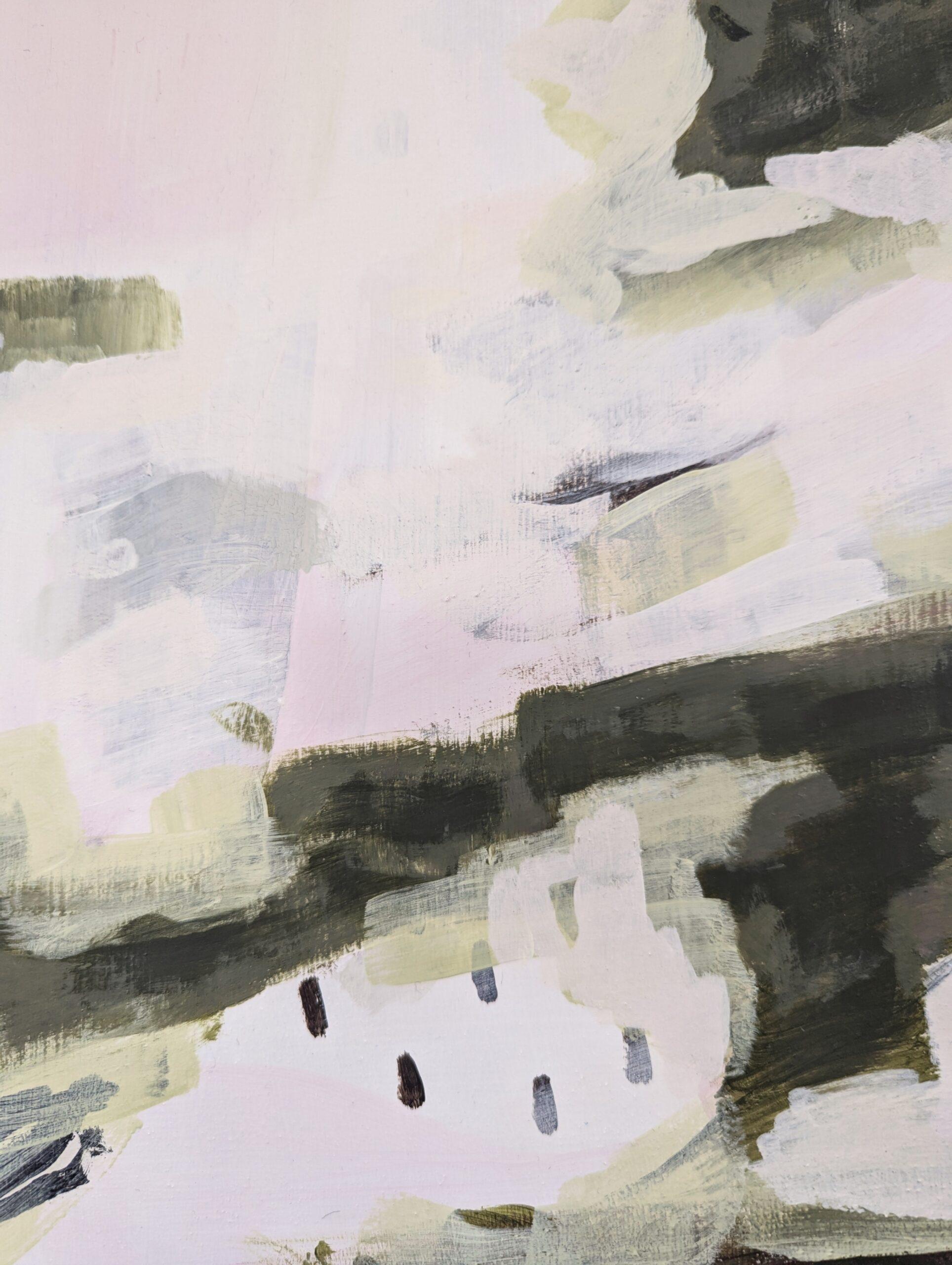 Mini-pittura acrilica astratta contemporanea originale - Catching Hold in vendita 5