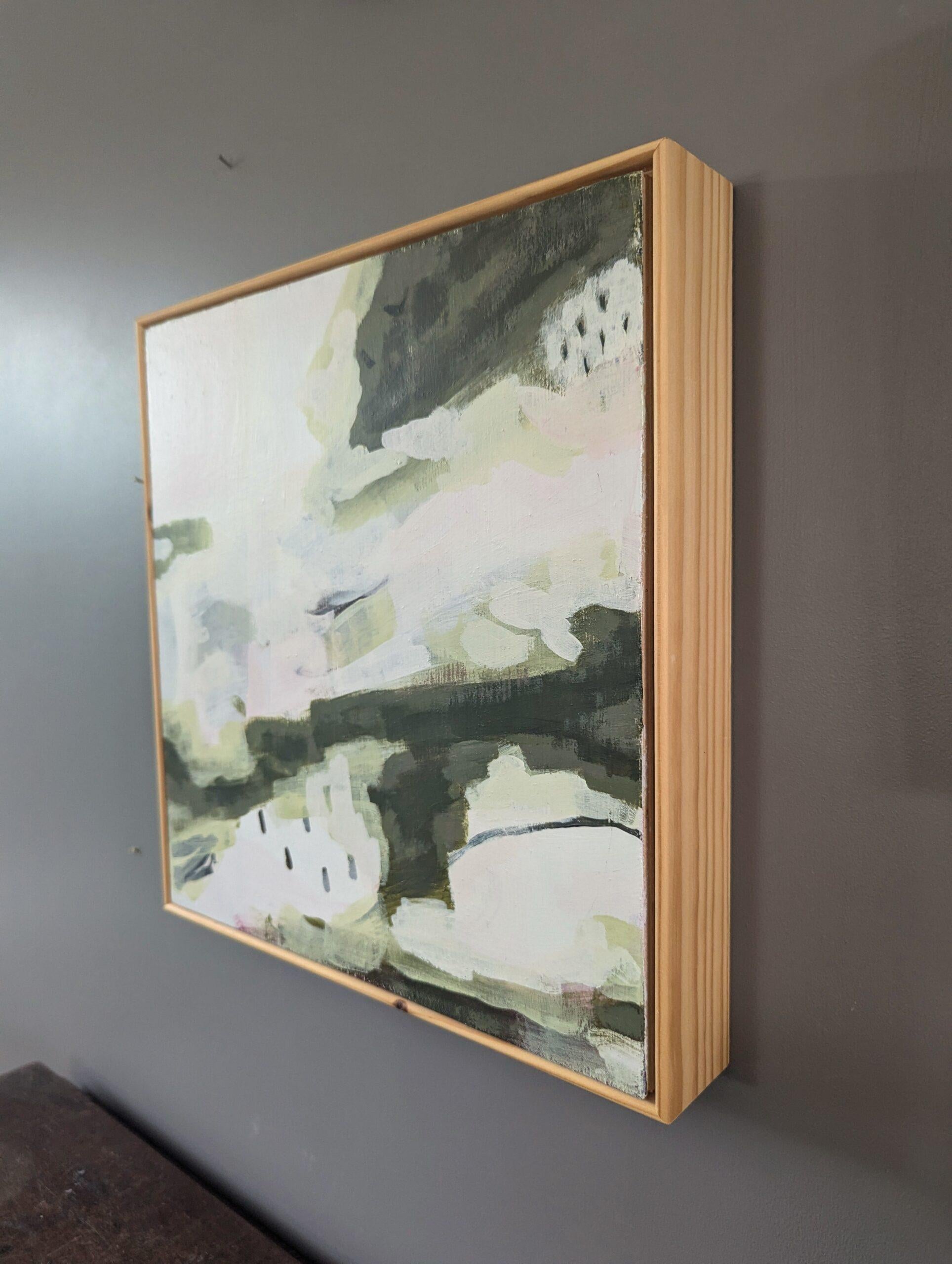 Mini-pittura acrilica astratta contemporanea originale - Catching Hold in vendita 1