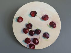 Contemporary Original Mini Impressionist Still Life Oil Painting - Cherries