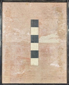 Contemporary Original Mixed Media Painting - Geometric Abstract Collage in Brown