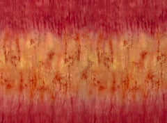 Contemporary Red and Yellow Dyed Silk Panel