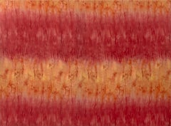 Contemporary Red and Yellow Dyed Silk Panel