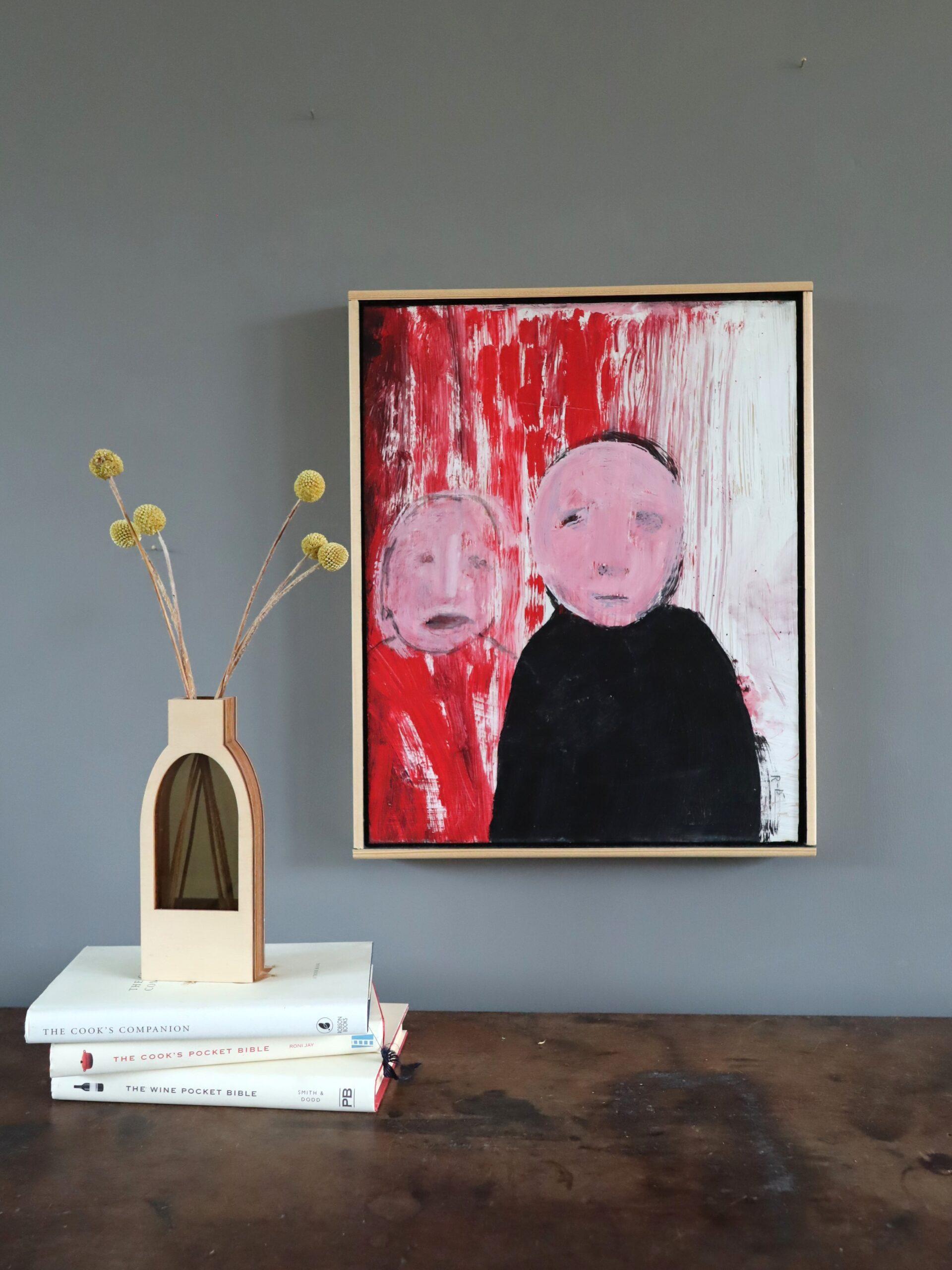 Peinture à l'huile contemporaine figurative semi-abstraite - Le non-dit entre nous - Moderne Painting par Unknown