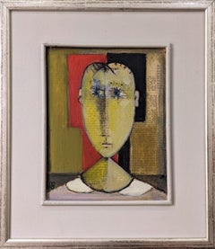 Contemporary Swedish Framed Figurative Oil Painting - Portrait of a Boy
