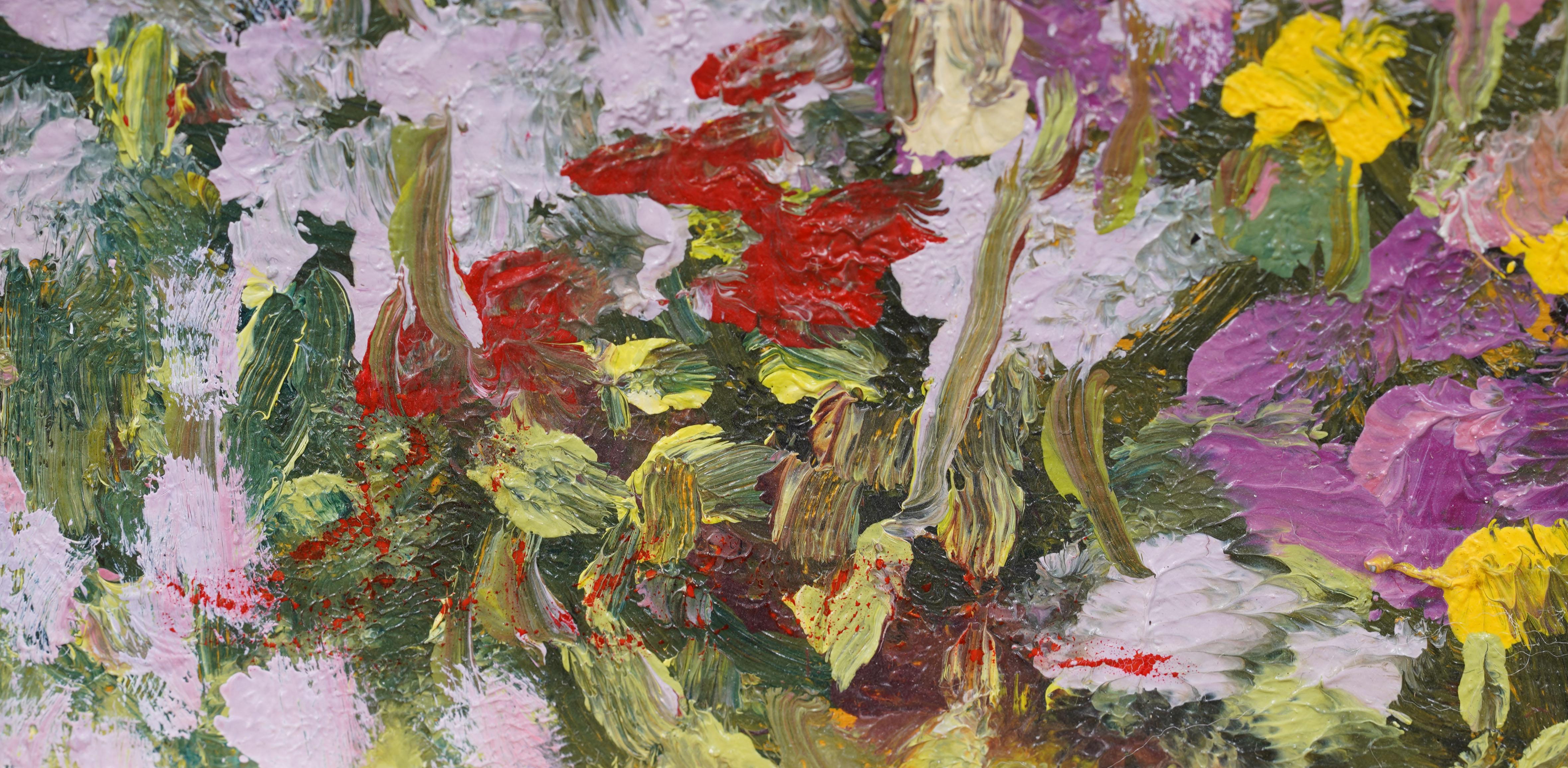 Zeitgenössische amerikanische impressionistische Landschaft signiert Giltwood gerahmte Ölgemälde im Angebot 1