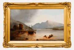 Kontinentalschule  1915 Ölgemälde - Morgen am Schweizer See