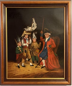 CONTINENTAL SCHOOL (19th Century) Antique oil painting on canvas, Genre Scene