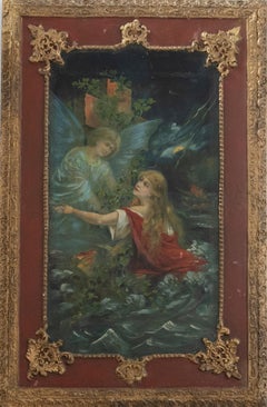 Continental School 19th Century Oil - An Angel
s Embrace