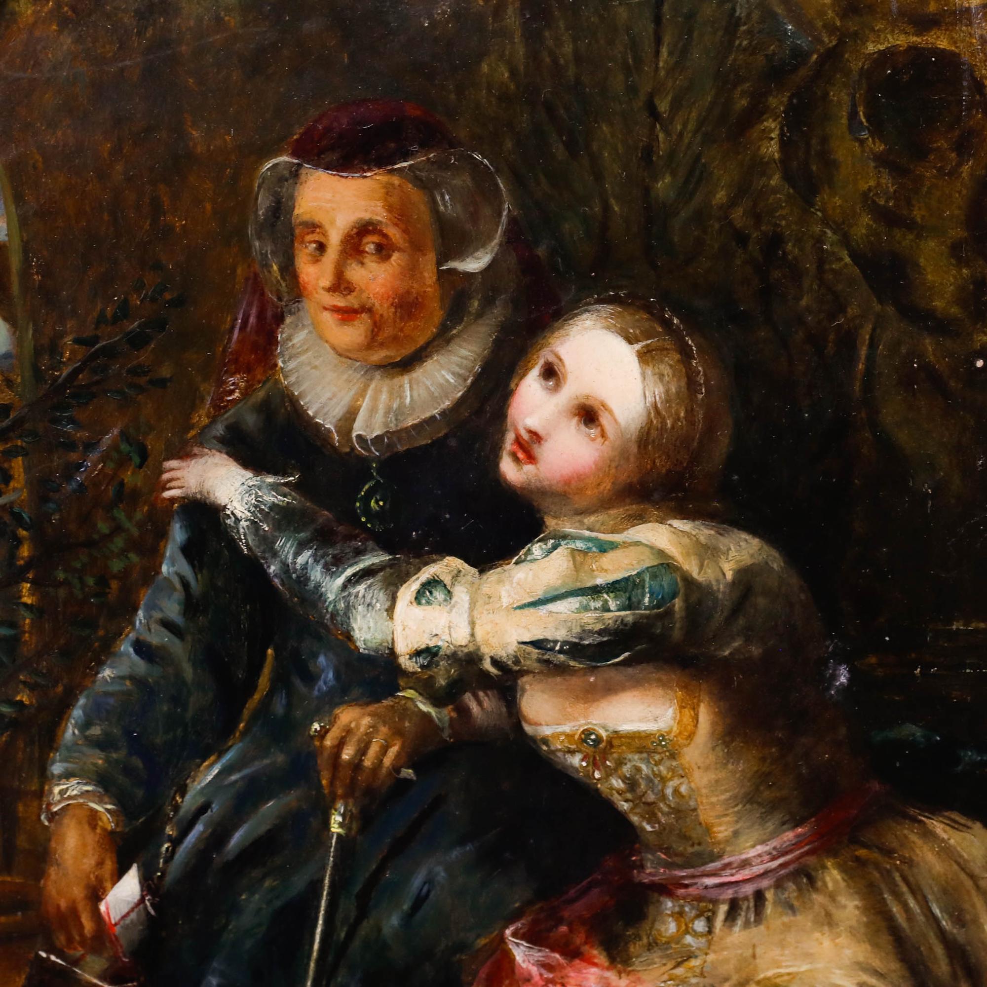 Kontinentalschule  Öl im 19. Jahrhundert - ein ungerechter Tausch (Beige), Figurative Painting, von Unknown