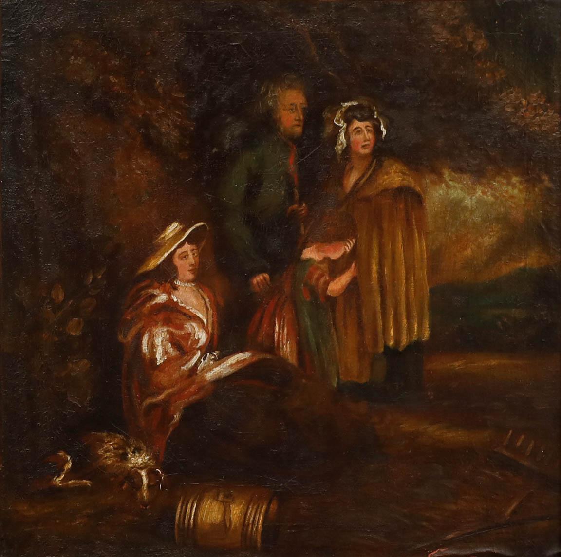 Continental School Siglo XIX Óleo - Familia campesina - Painting de Unknown