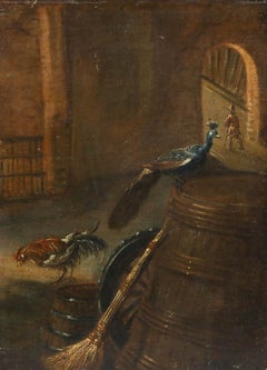 Continental School Early 19th Century Oil - Birds of Court