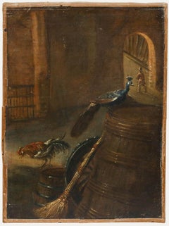 Continental School Early 19th Century Oil - Birds of Court