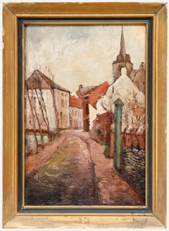 Continental School Early 20th Century Oil - A Winter Street Scene