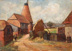 Continental School Early 20th Century Oil - Road to the Oast House