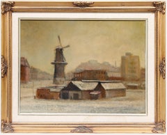 Continental School Early 20th Century Oil - The Windmill In Winter