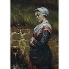 Continental School  Mid 20th Century Oil - Fetching Water
