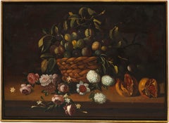 Continental School Still Life of a Basket of Figs