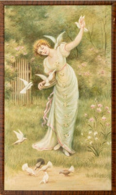 Continental School, Frau mit Tauben