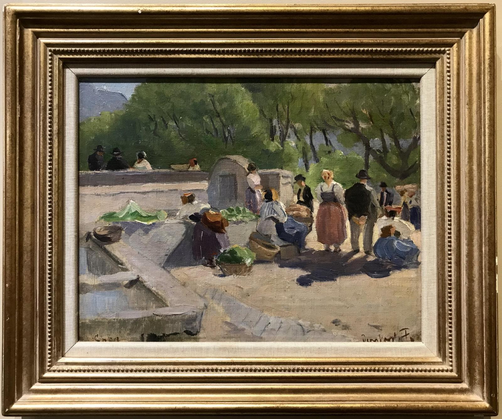 Escena de la Ciudad Continental - Painting de Carl Fredriksson
